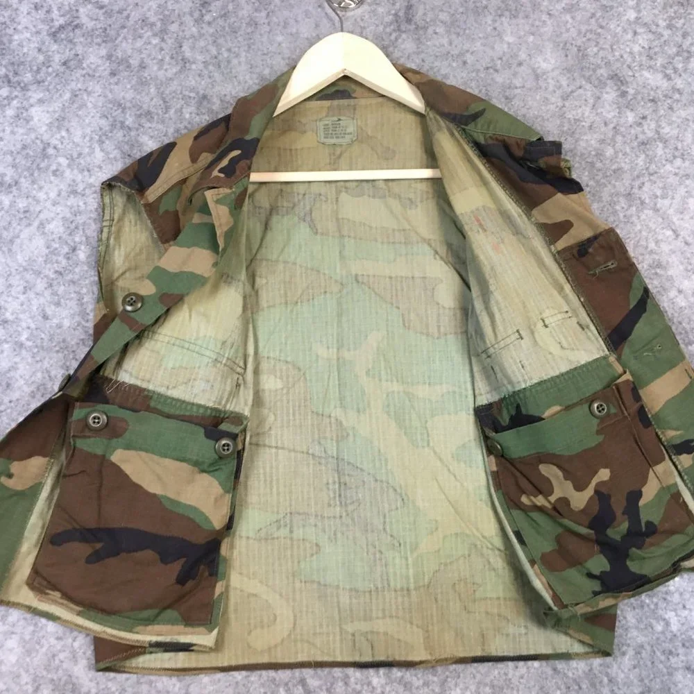 Hunting Vest L Vtg Mens Military Tactical Multipocket Green Camo ERDL Woodland